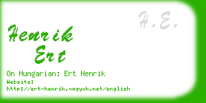 henrik ert business card
